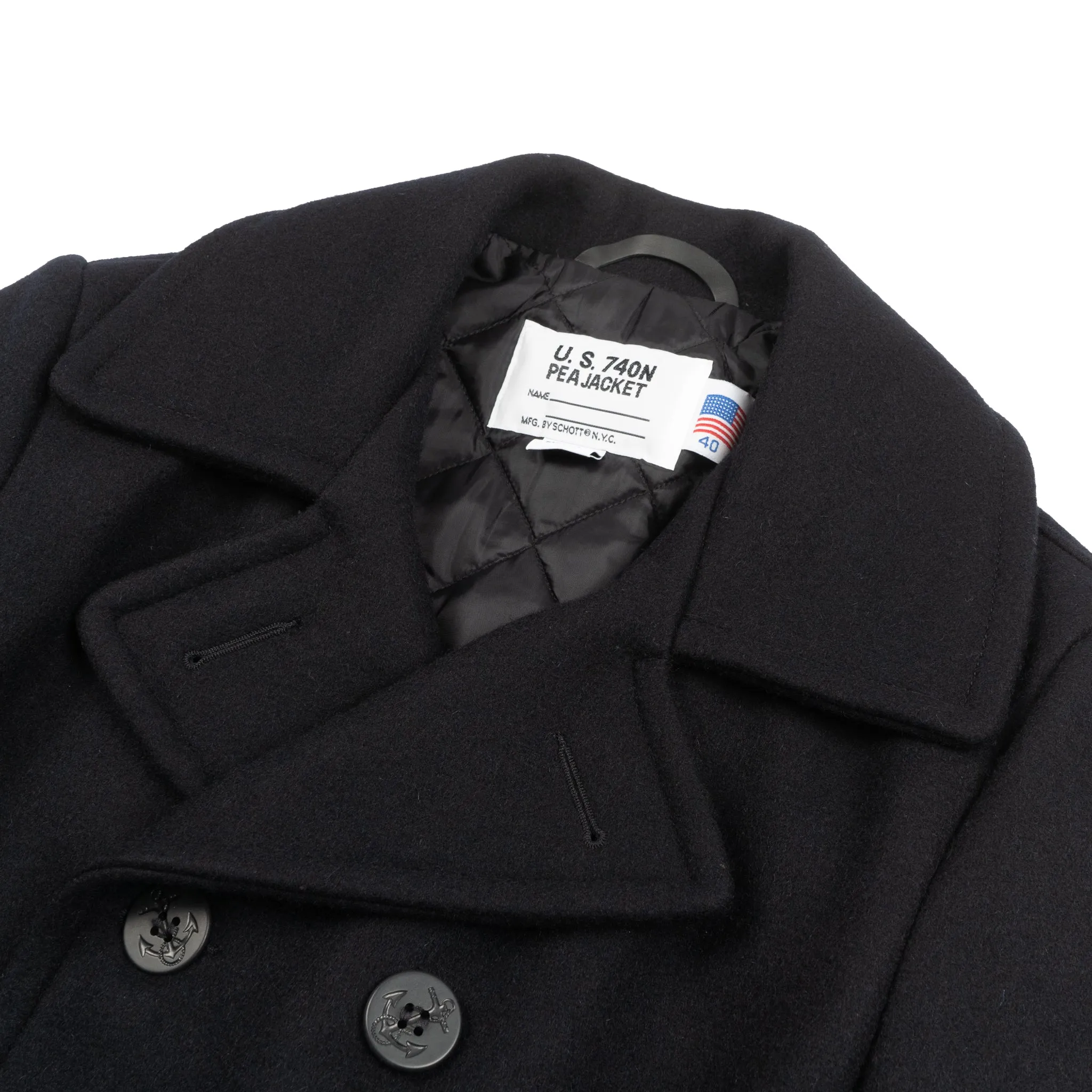 740 - Classic Melton Wool Navy Pea Coat - New Navy