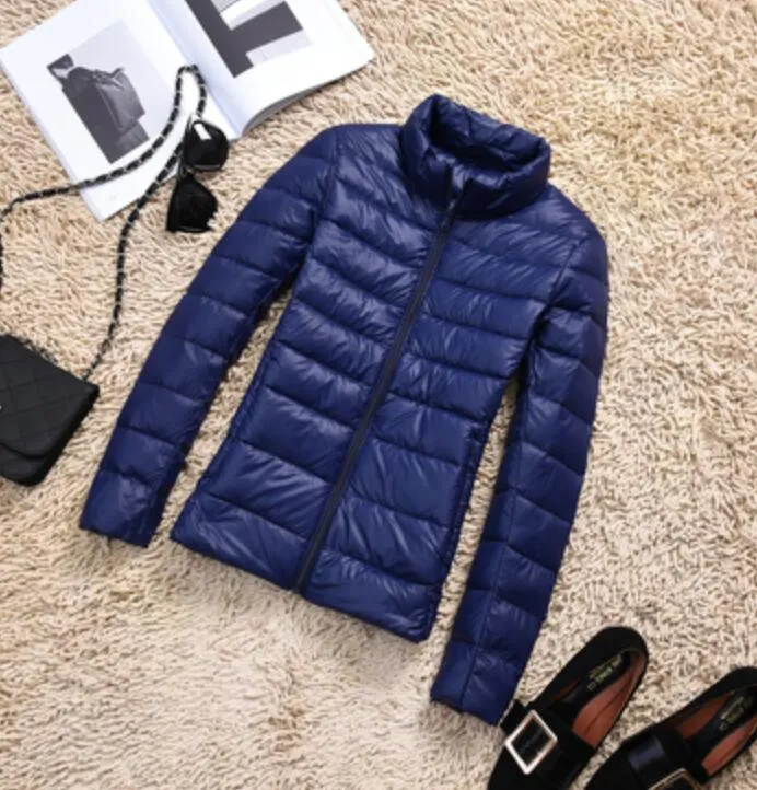 90% Ultra-light Plus Size Thin Down Jacket Women 2020-23 Autumn Winter