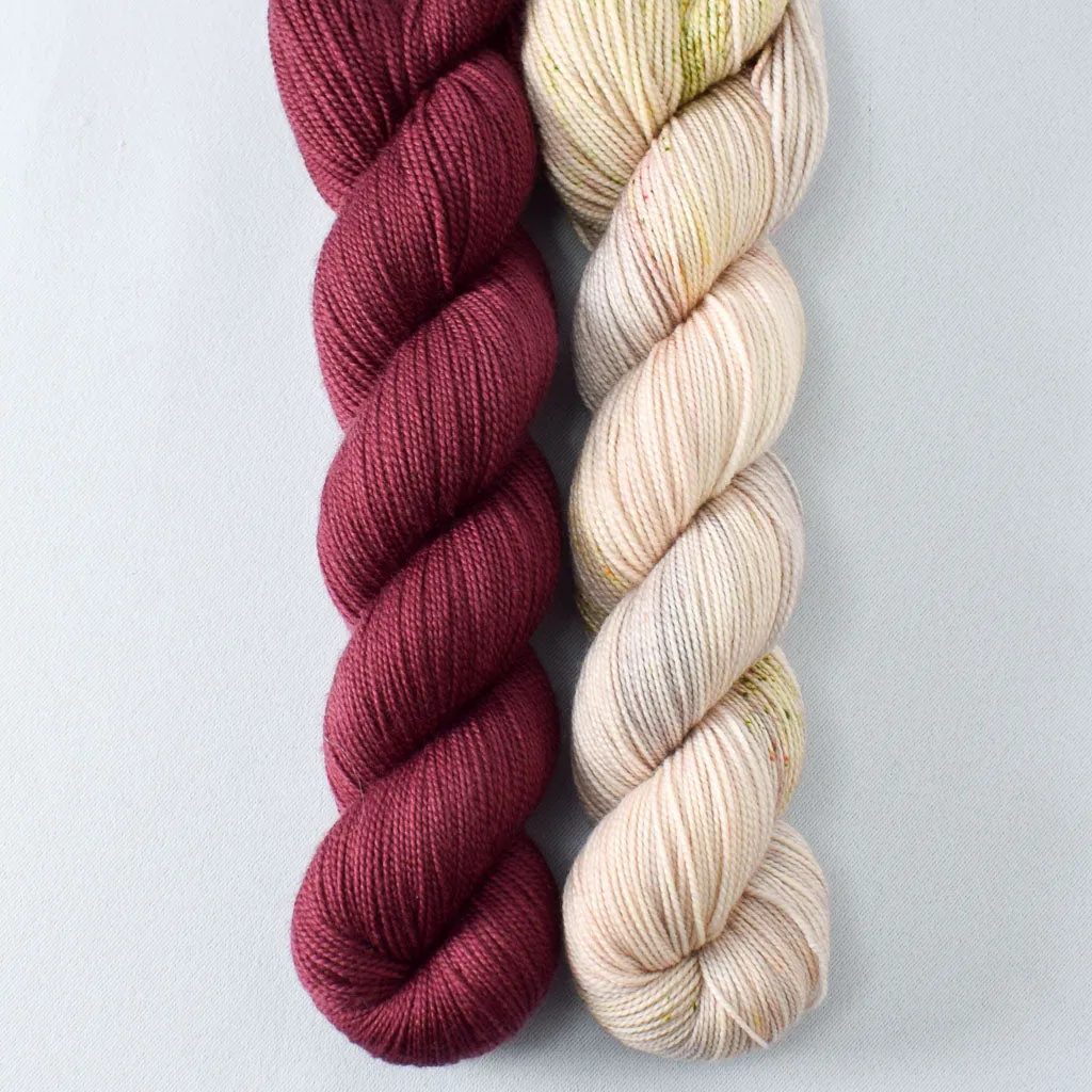 Black Cherry and Pawprints - 2-Ply Duo - Babette