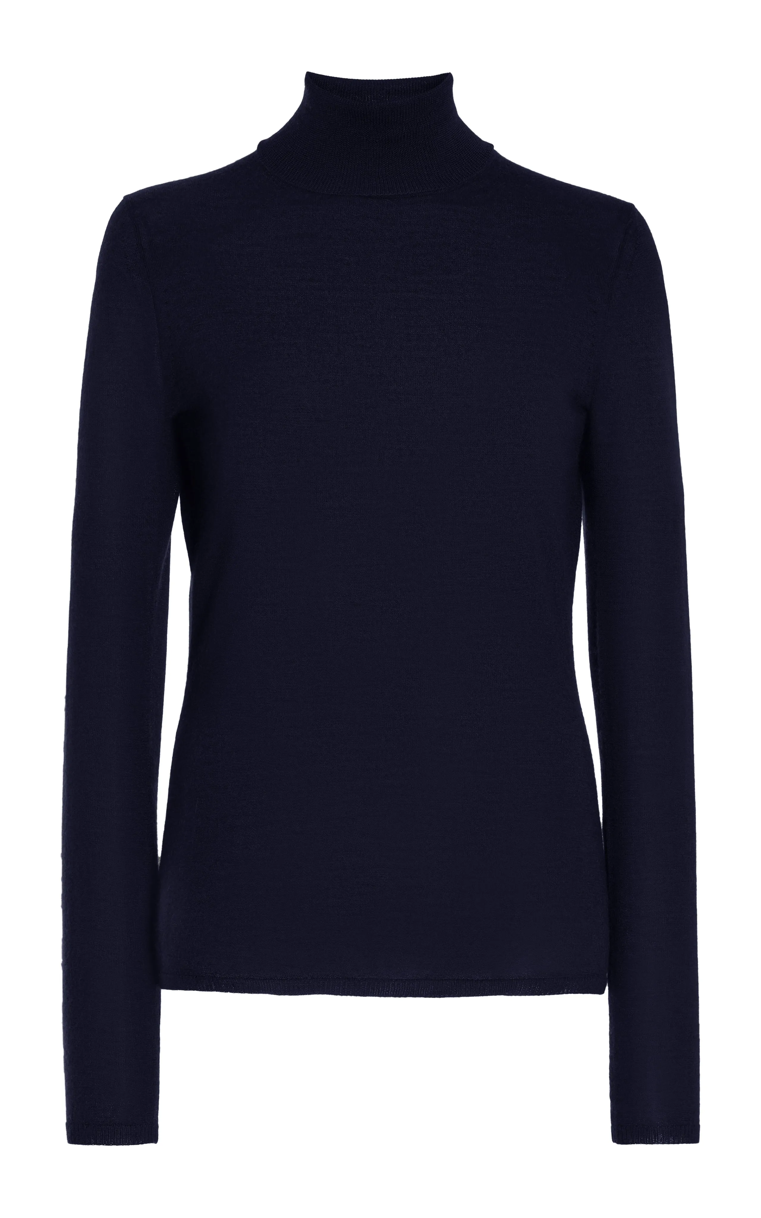 Costa Knit Turtleneck in Dark Navy Cashmere Silk