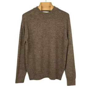 Crewneck sweater in brown melange cashmere