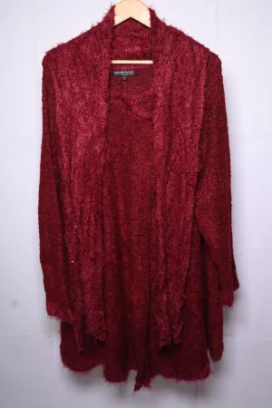 Frank Saul Red Long Sweater with Scarf - Large