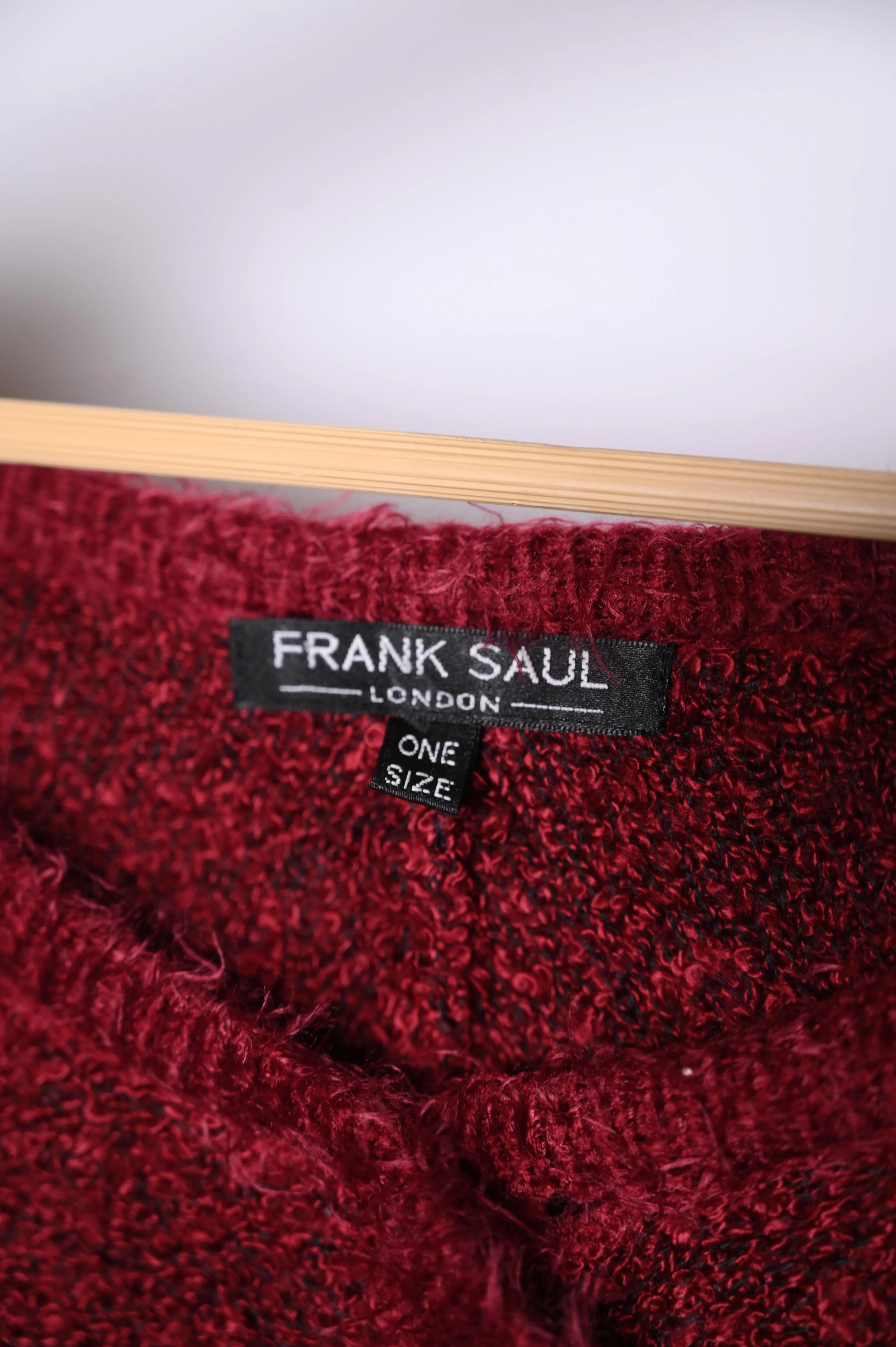 Frank Saul Red Long Sweater with Scarf - Large