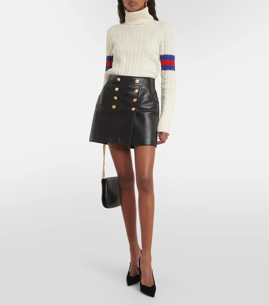 Gucci wool and cashmere turtleneck sweater, blue