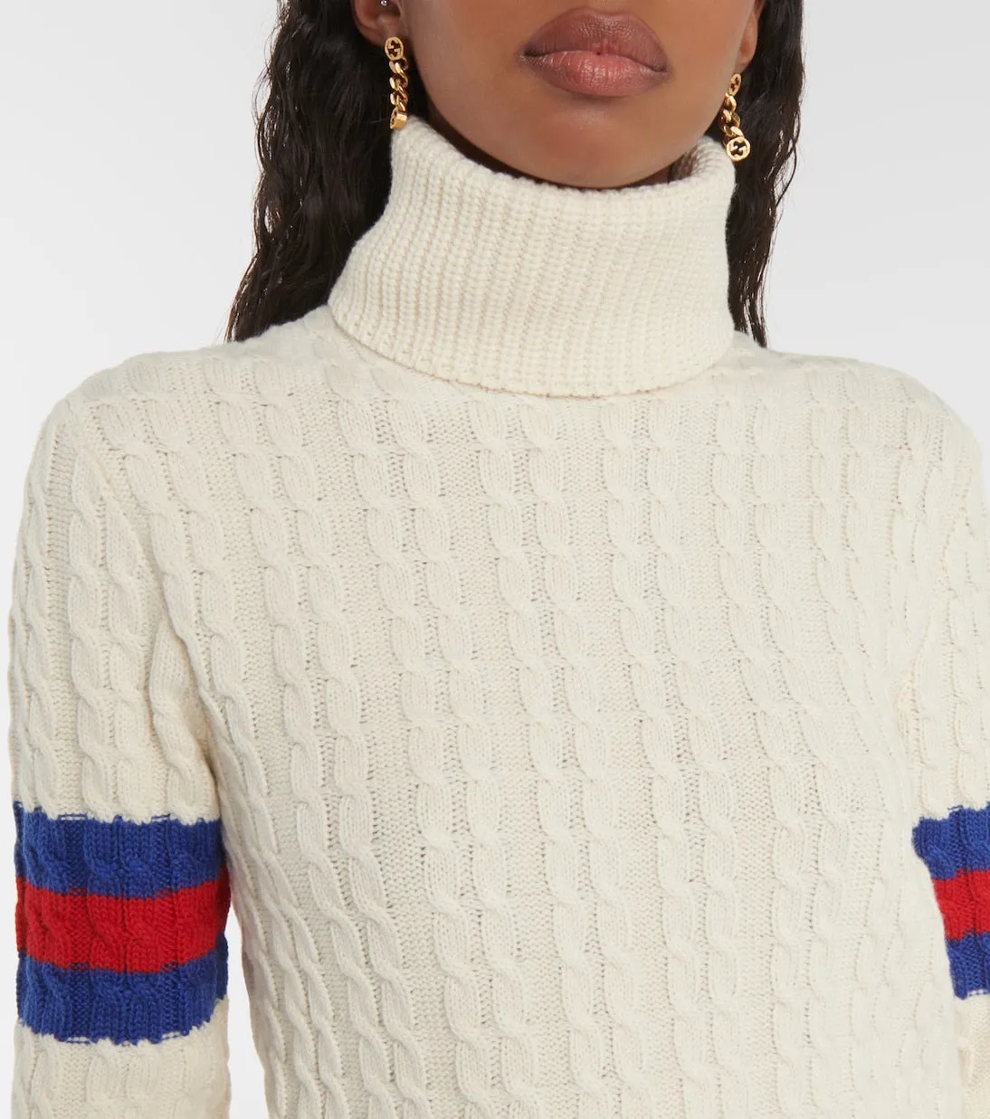 Gucci wool and cashmere turtleneck sweater, blue