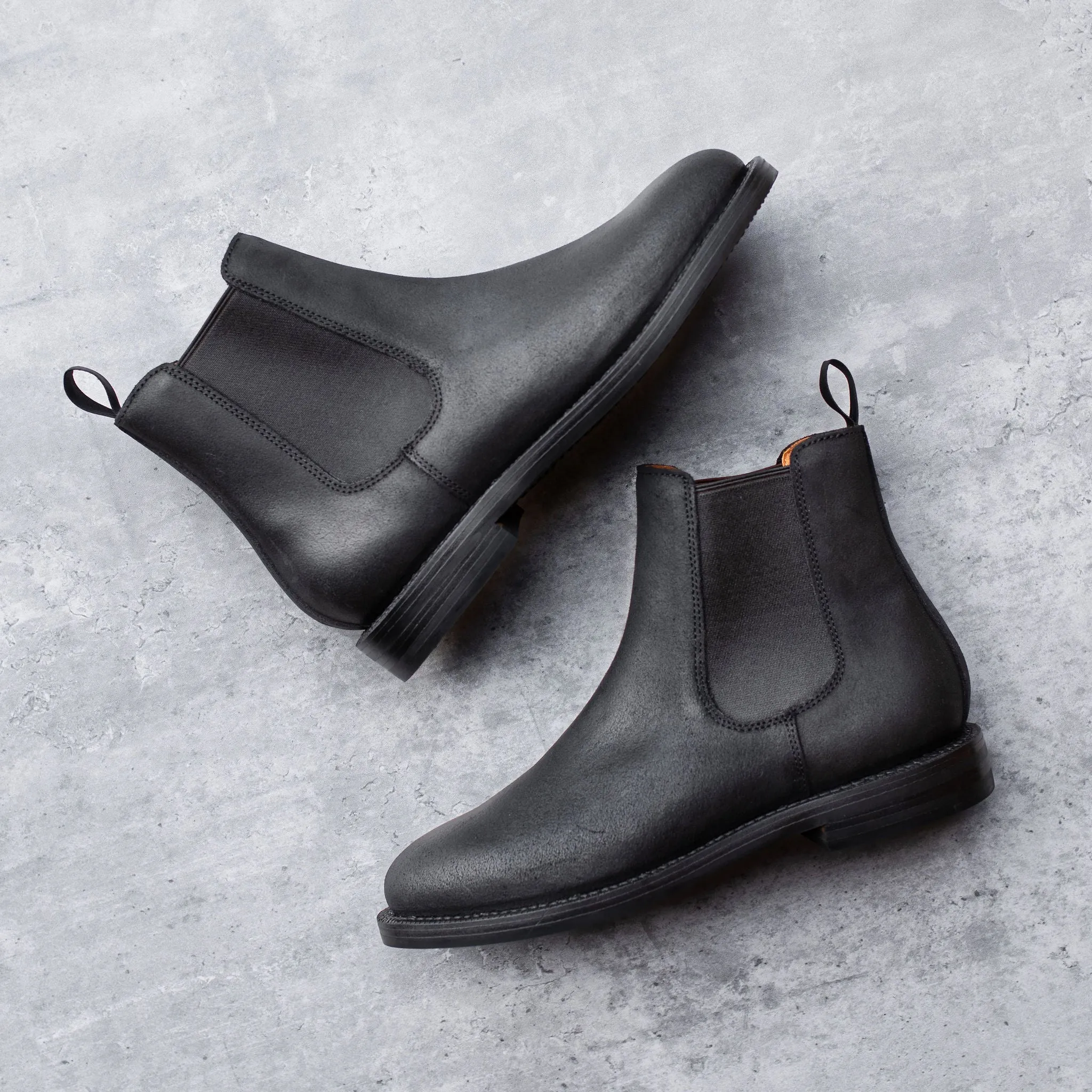 Josephine Chelsea Boot Black Waxed Commander