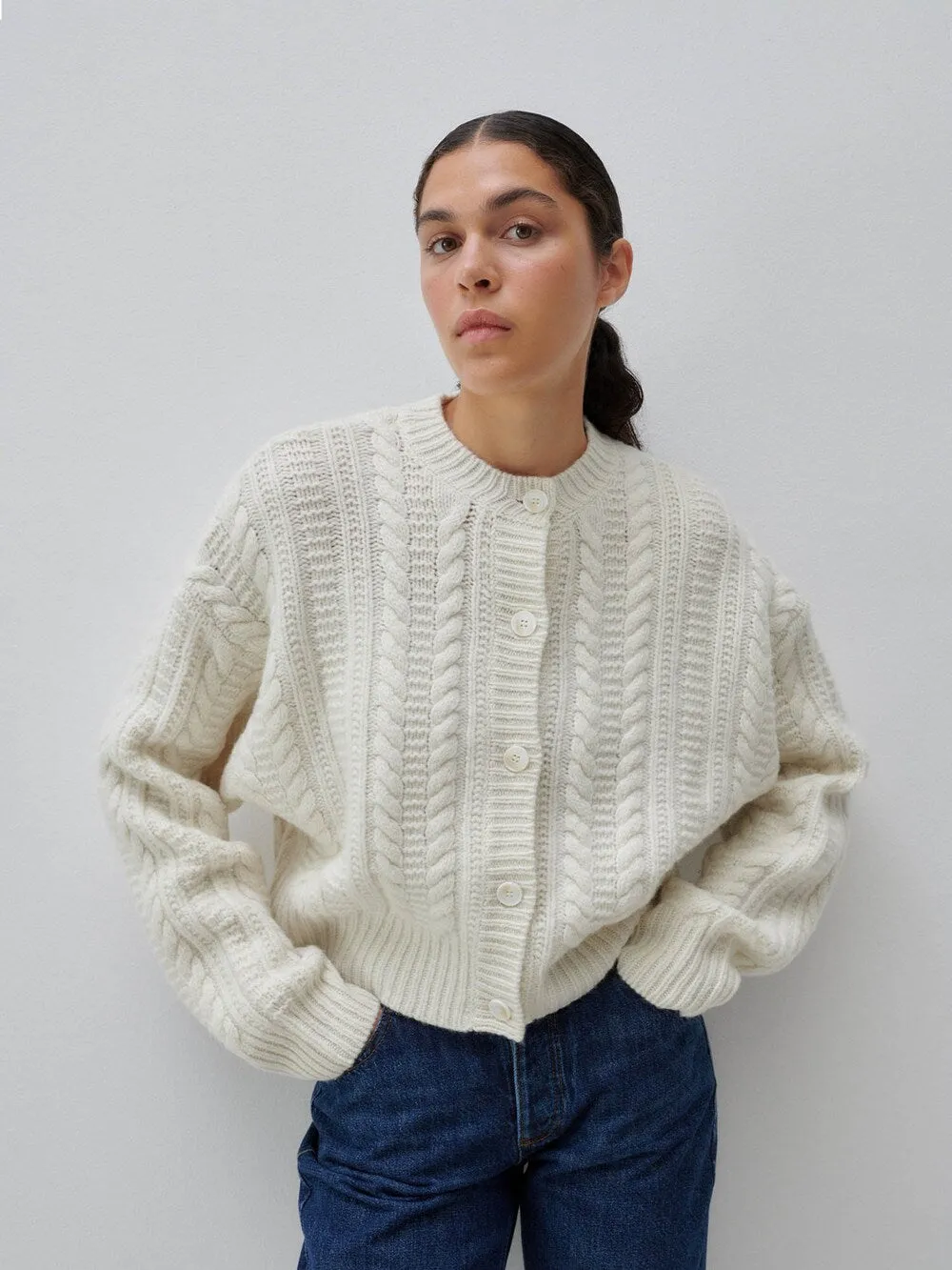 Knitted cardigan About You Rosie, white