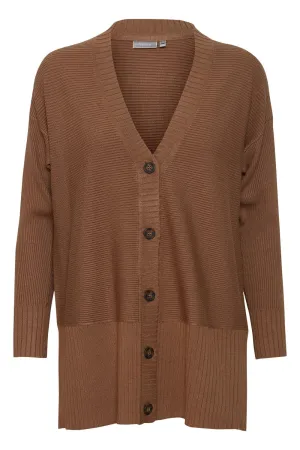 Knitted cardigan Fransa, brown