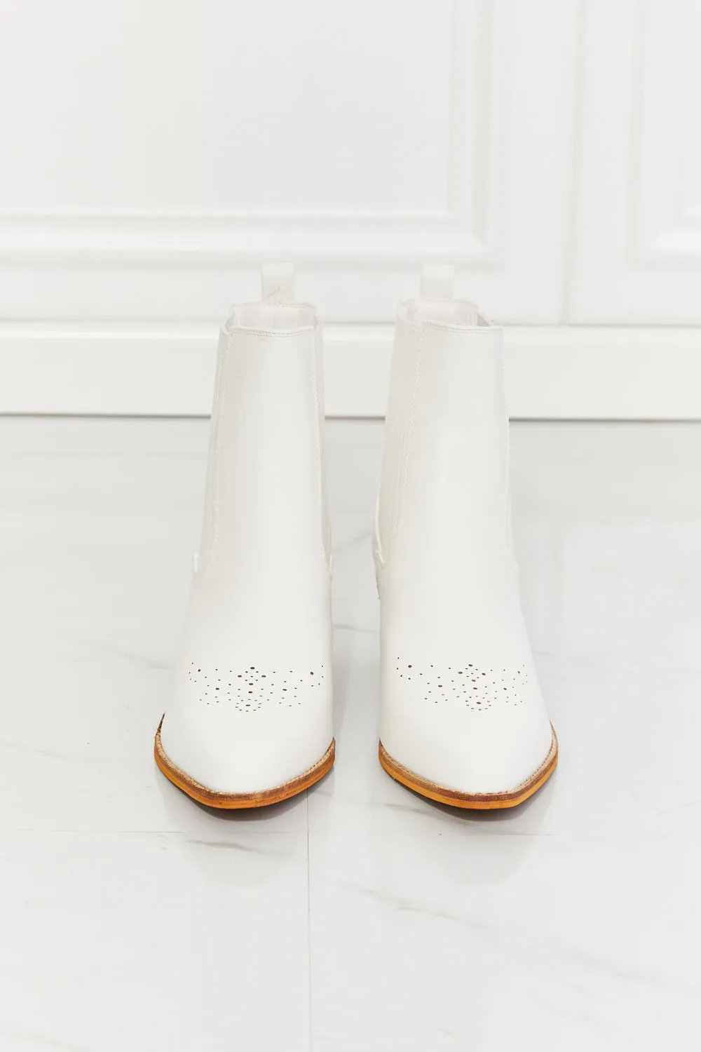 Love the Journey Stacked Heel Chelsea Boot in White