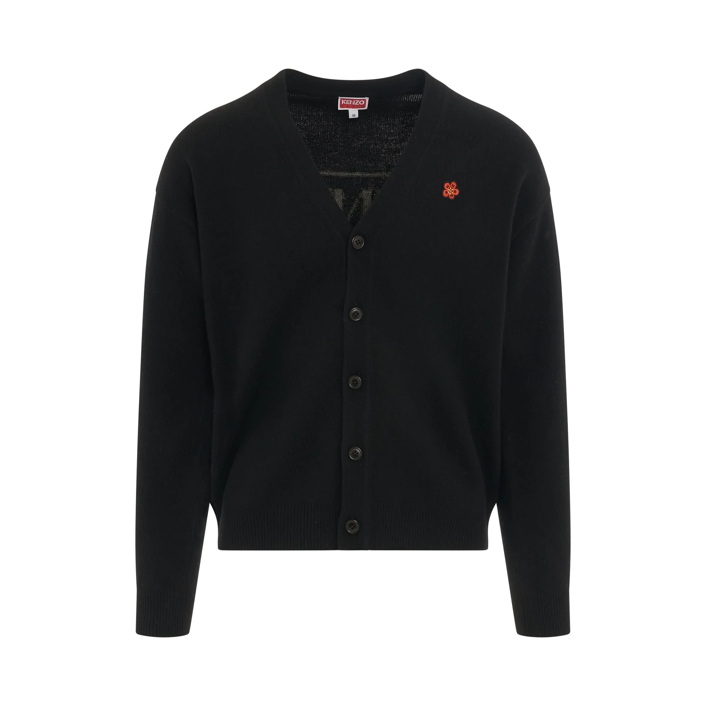 Paris Logo Knit Cardigan in Black