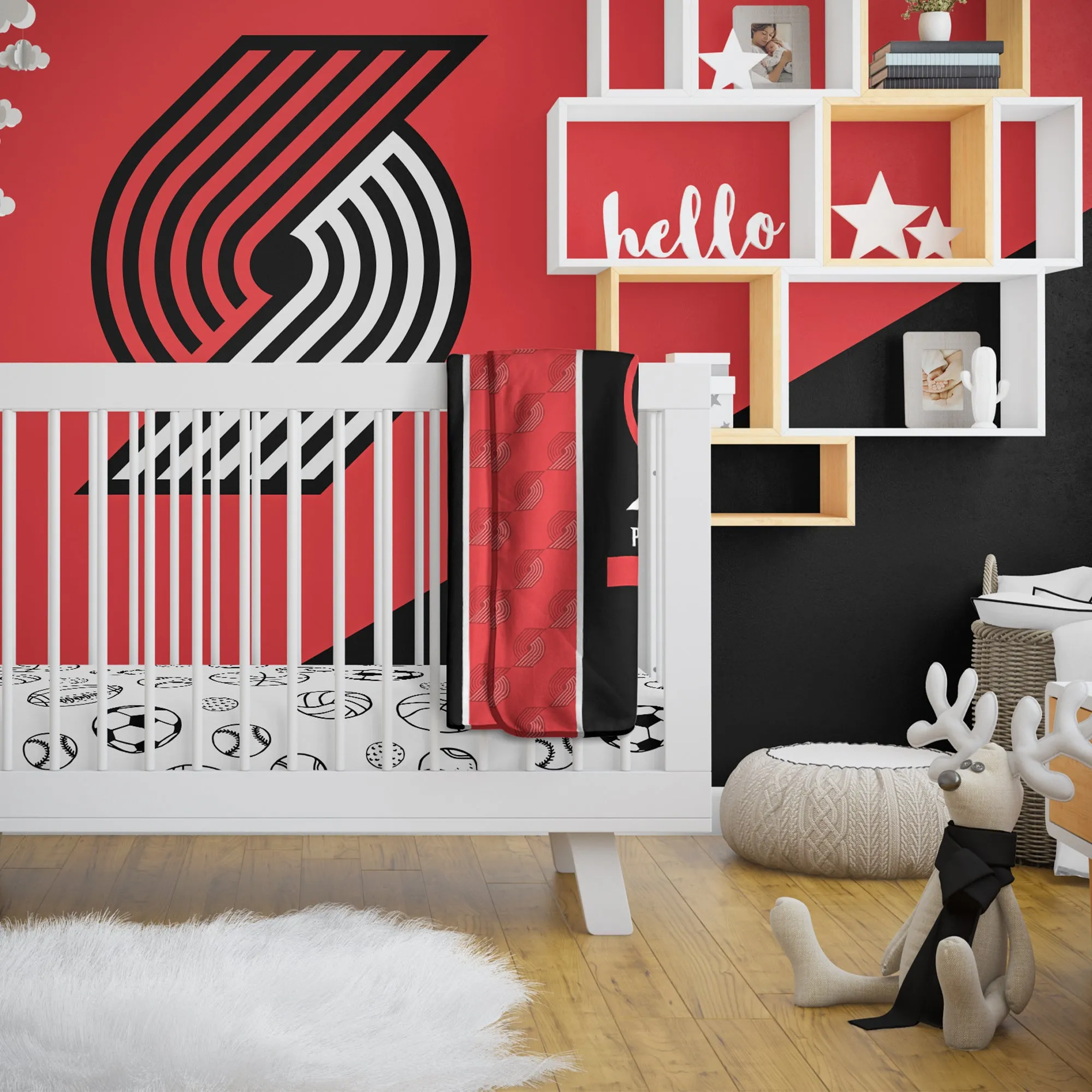 Personalized Portland Trail Blazers Icon Baby Pixel Fleece Blanket