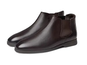 Rover in Boots Dark Brown Grain Calf with Shearling Lining