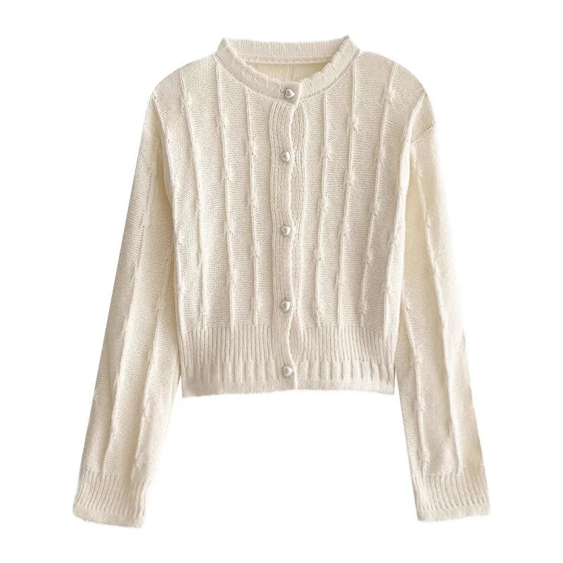 simple solid color sweater knitted cardigan     S4767