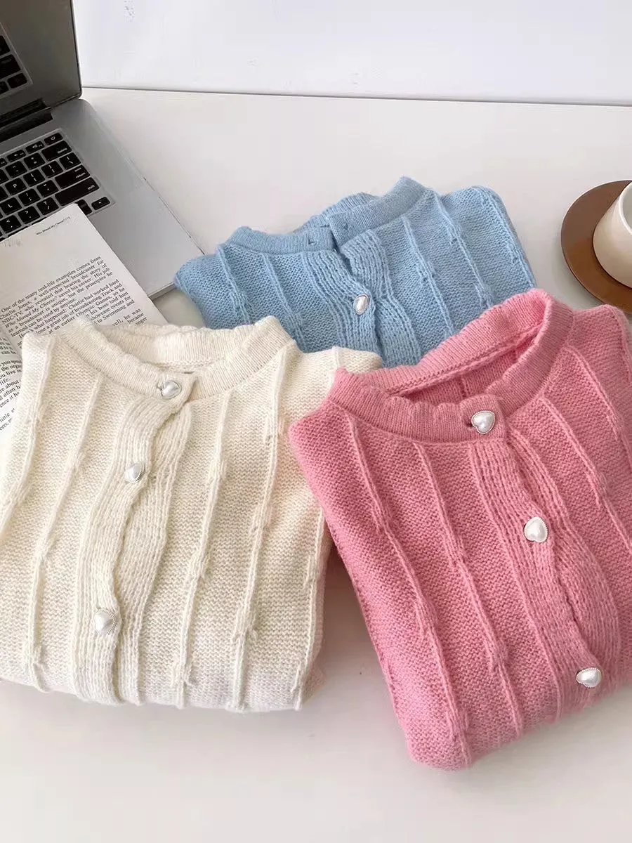 simple solid color sweater knitted cardigan     S4767