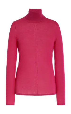 Steinem Knit Turtleneck in Fuchsia Cashmere Silk