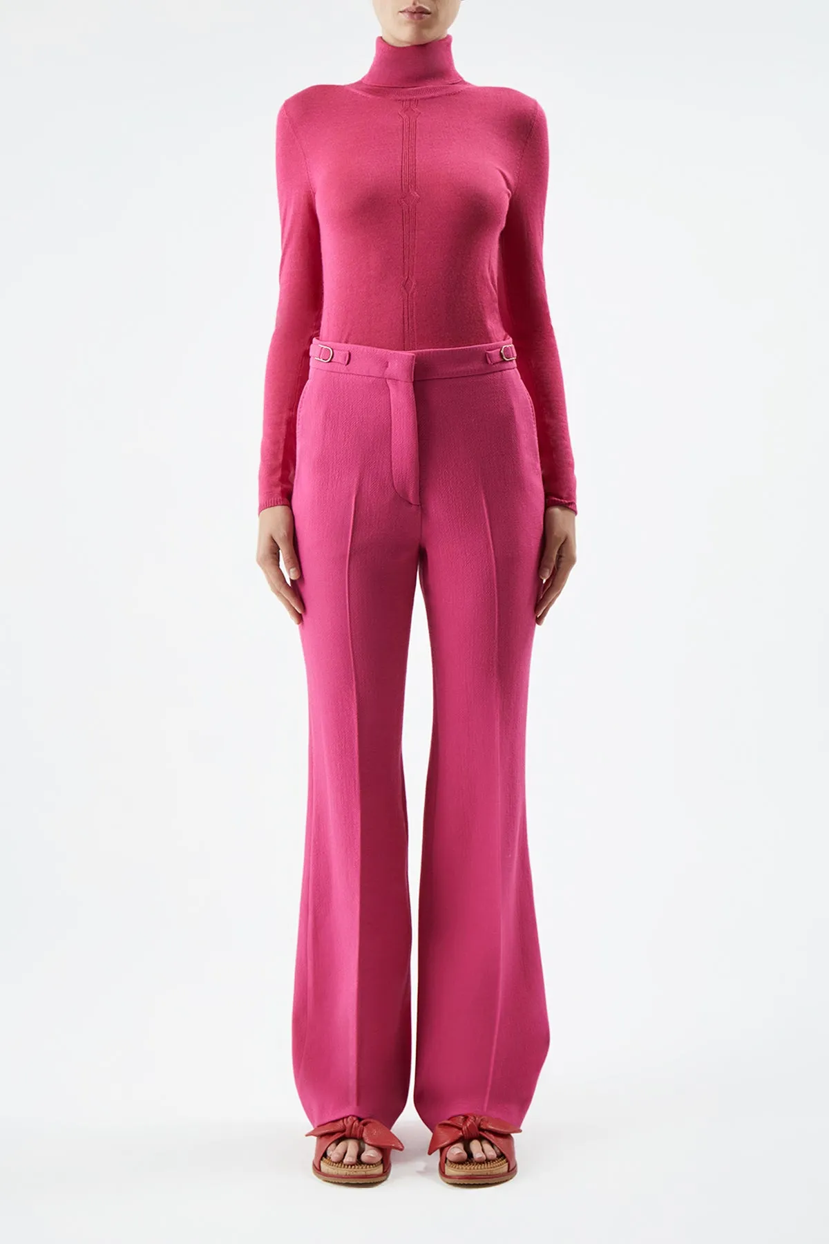 Steinem Knit Turtleneck in Fuchsia Cashmere Silk