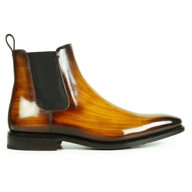 Subtle Mixed Color Calf Leather Chelsea Boots