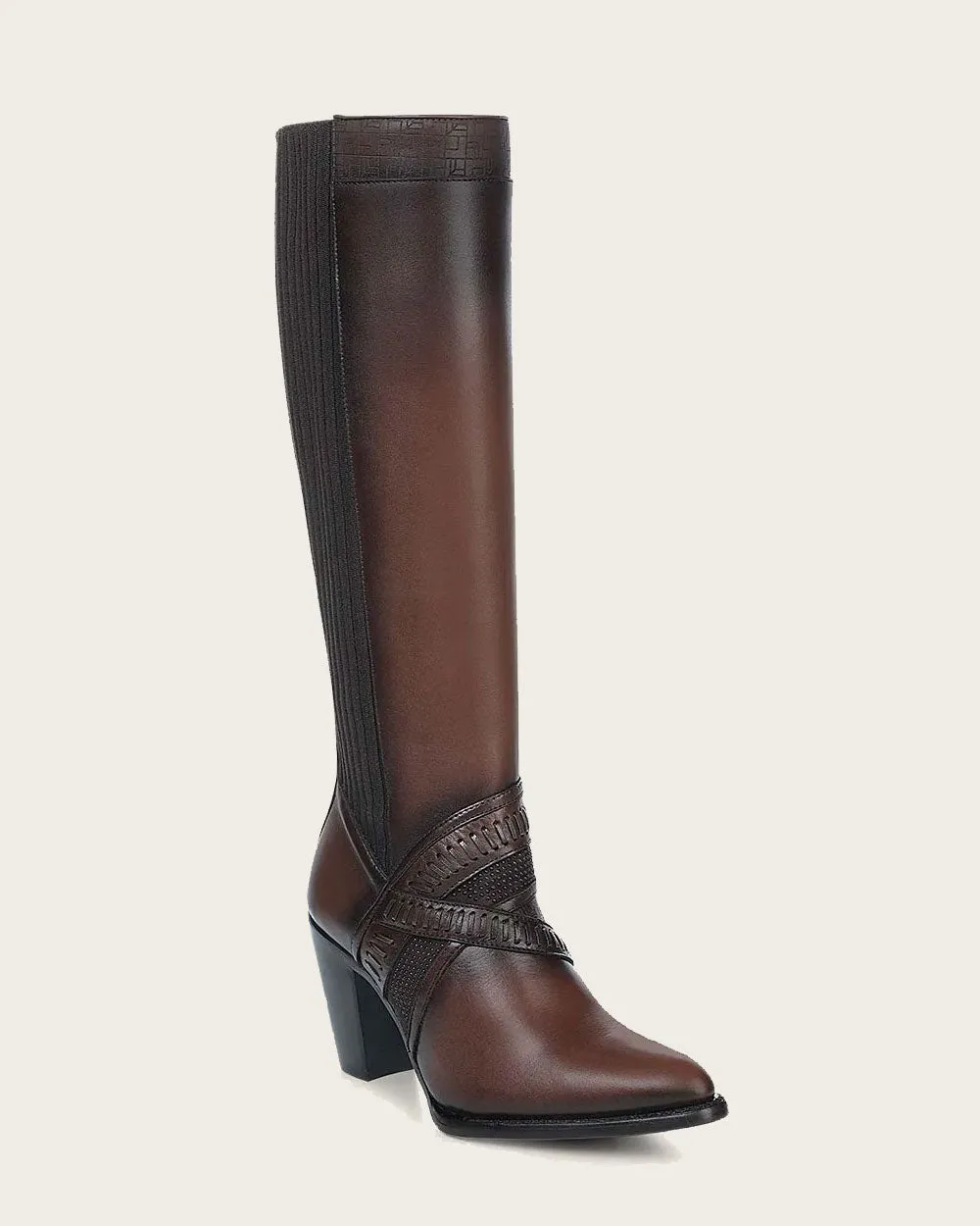 Tall honey brown boot