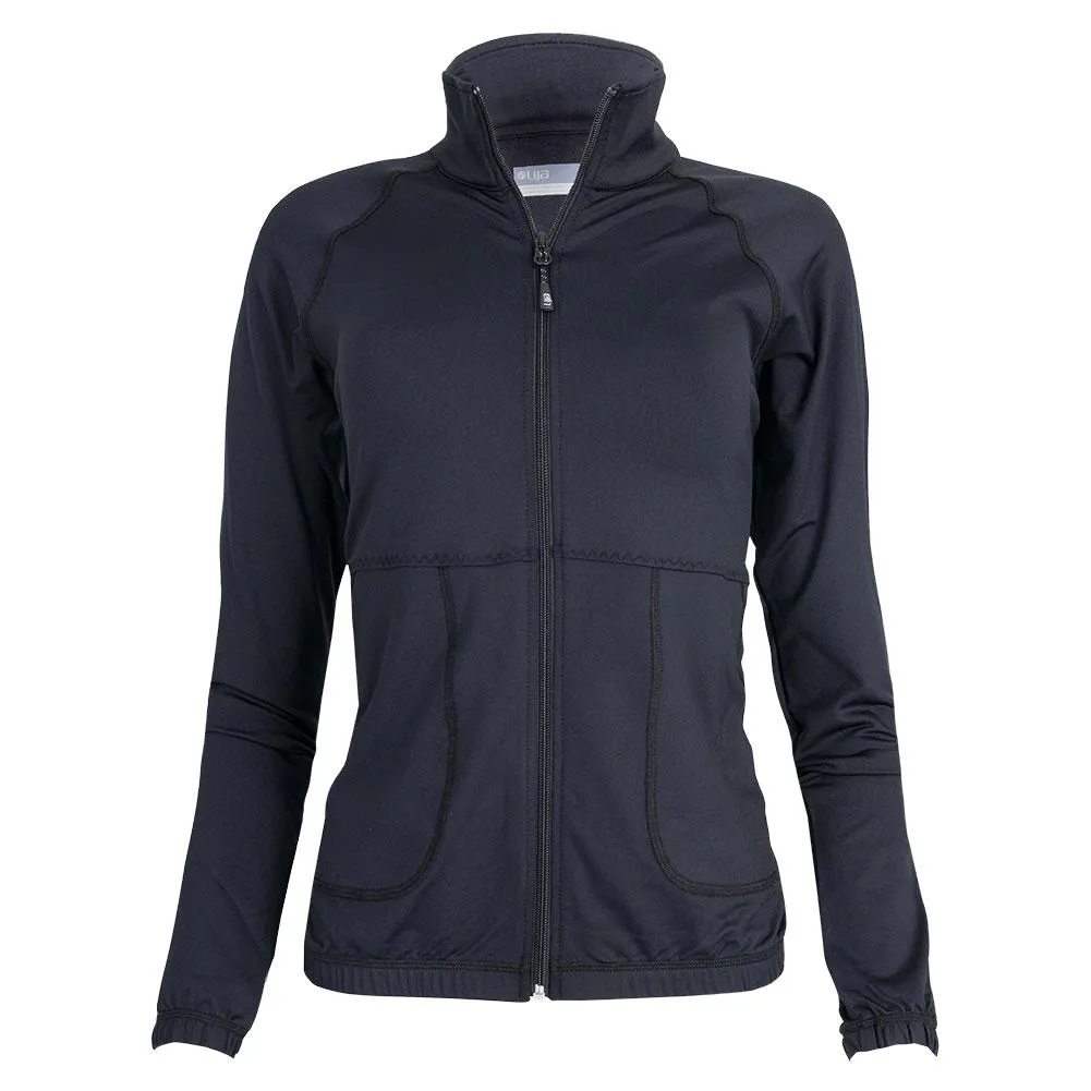 Women's French Terry Club Tennis Jacket Black