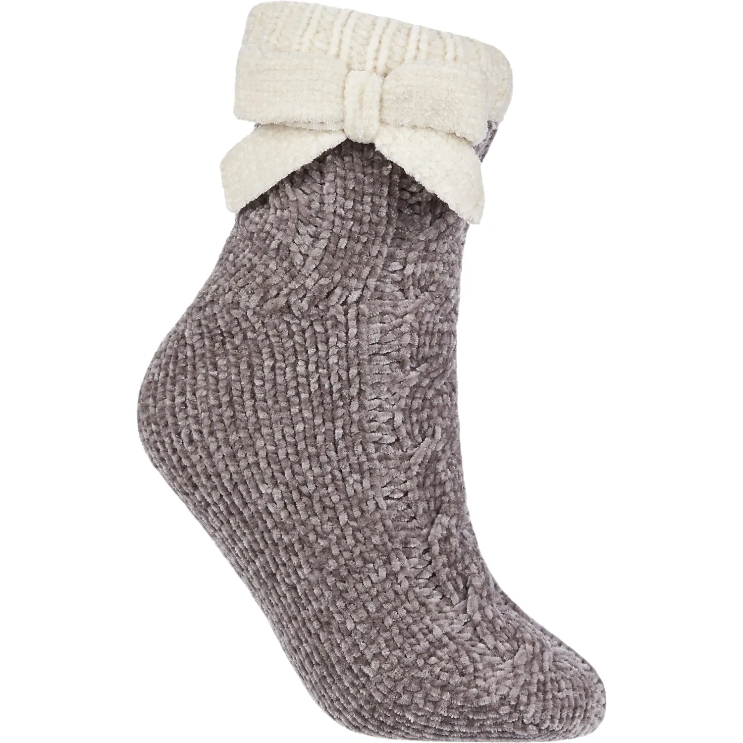 Women's MeMoi Cozy Ballerina Plush Lined Slipper Shortie Socks Grey Heather