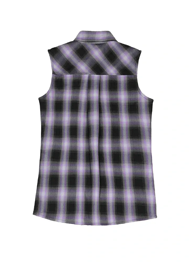 Women's Western Pearl Snap Plaid Vest