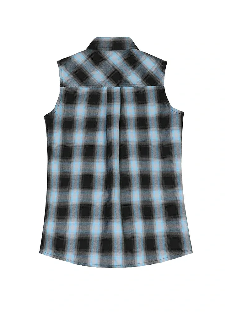 Women's Western Pearl Snap Plaid Vest